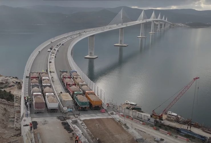 Peljeski most hrvatske ceste testiranje kamionima